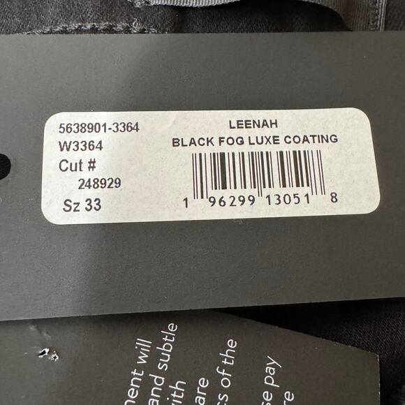 Paige Leenah Wide Leg Jean in Black Fog Luxe Coating Size 33 NWT - Picture 10 of 12